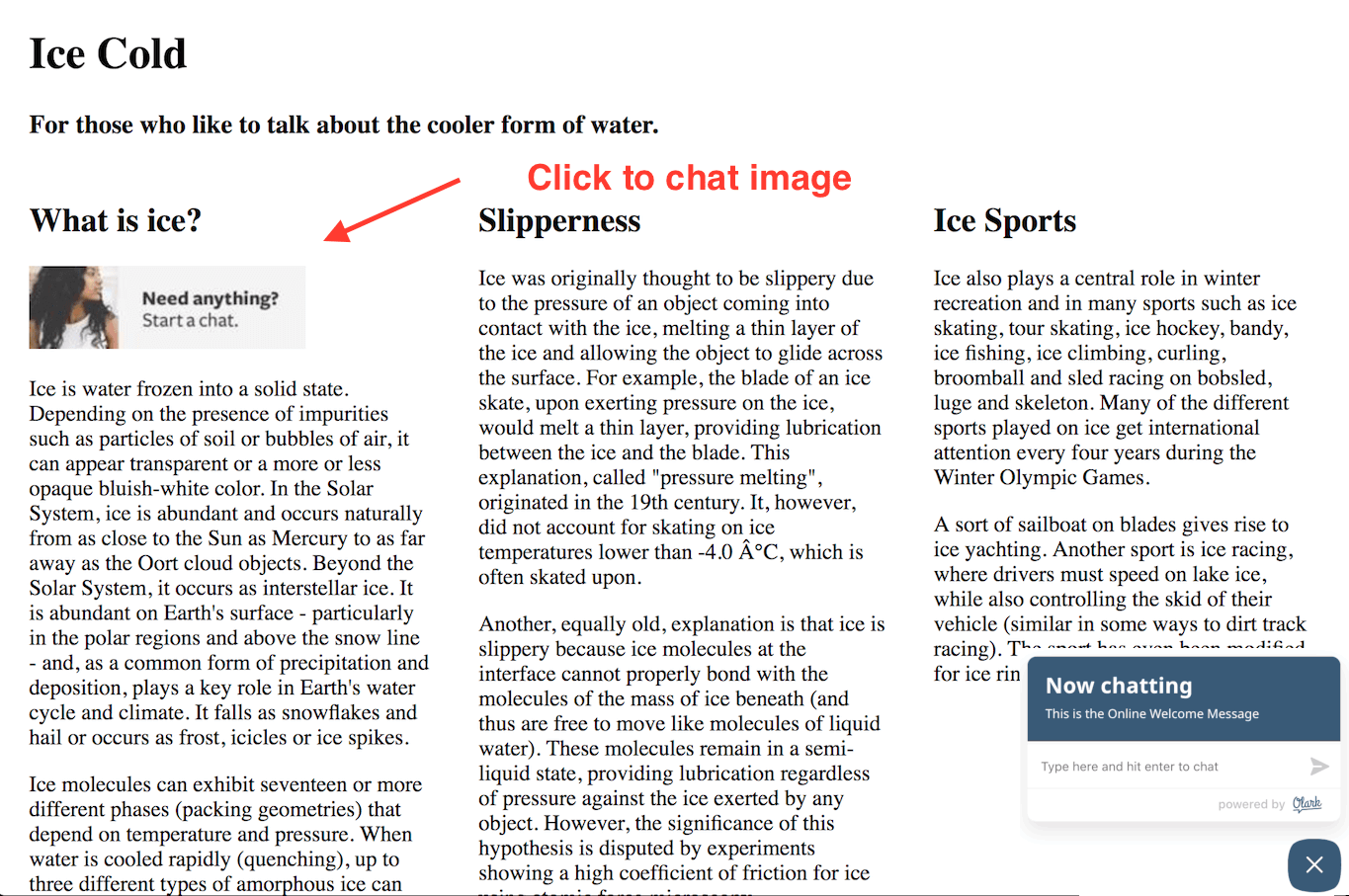 image of a webpage with an embedded &ldquo;click to chat&rdquo; image