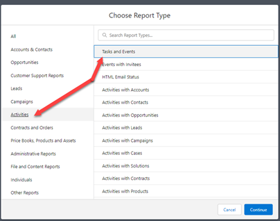 Salesforce &ndash; Activites then Tasks and Events