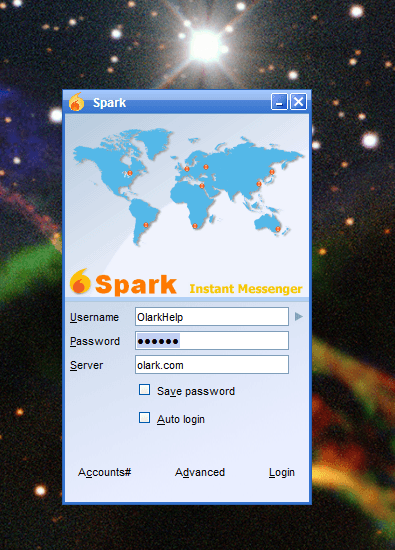 Spark app login