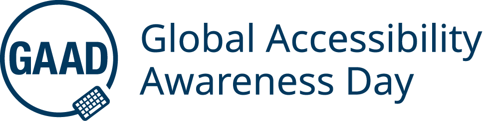 The Global Accessibility Awareness Day logo in navy blue